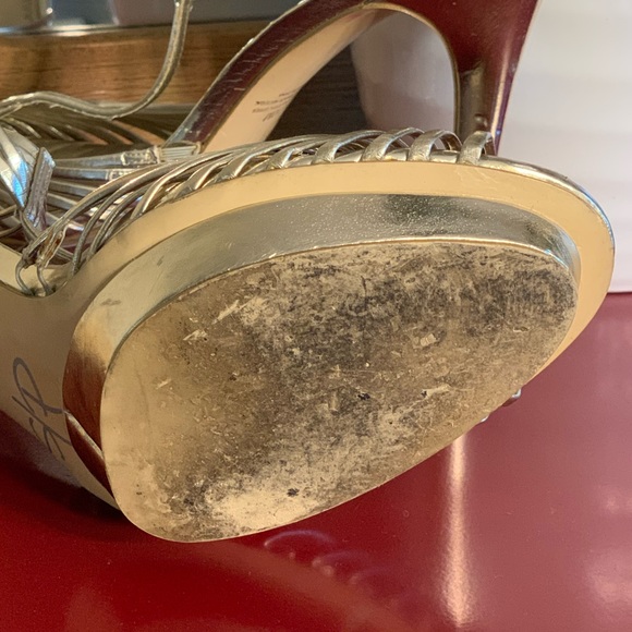 Strappy Gold Heels - Picture 2 of 6